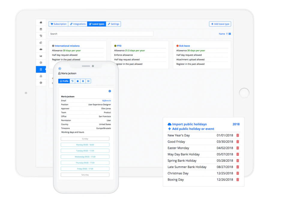 screenshot of LeaveBoard