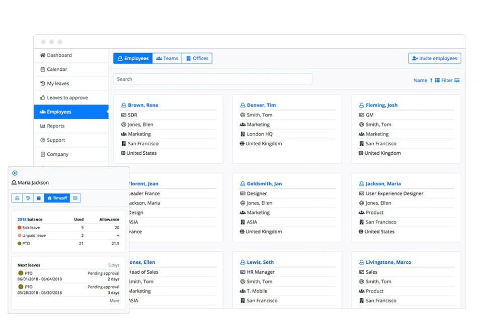 screenshot of LeaveBoard