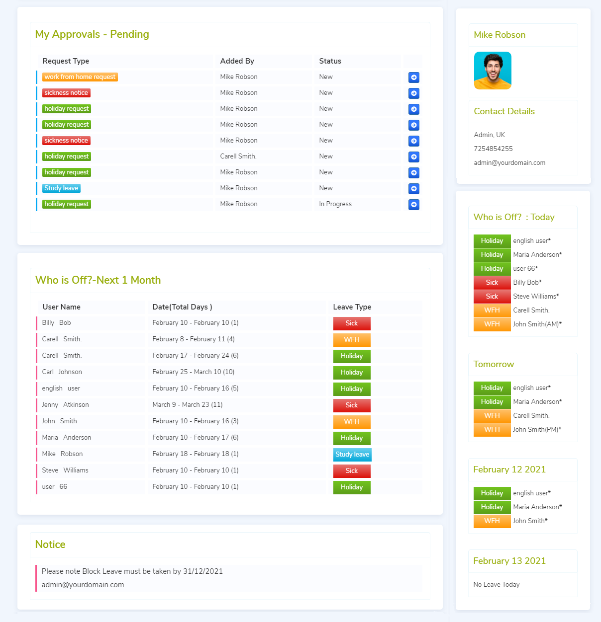 screenshot of LeaveMonitor