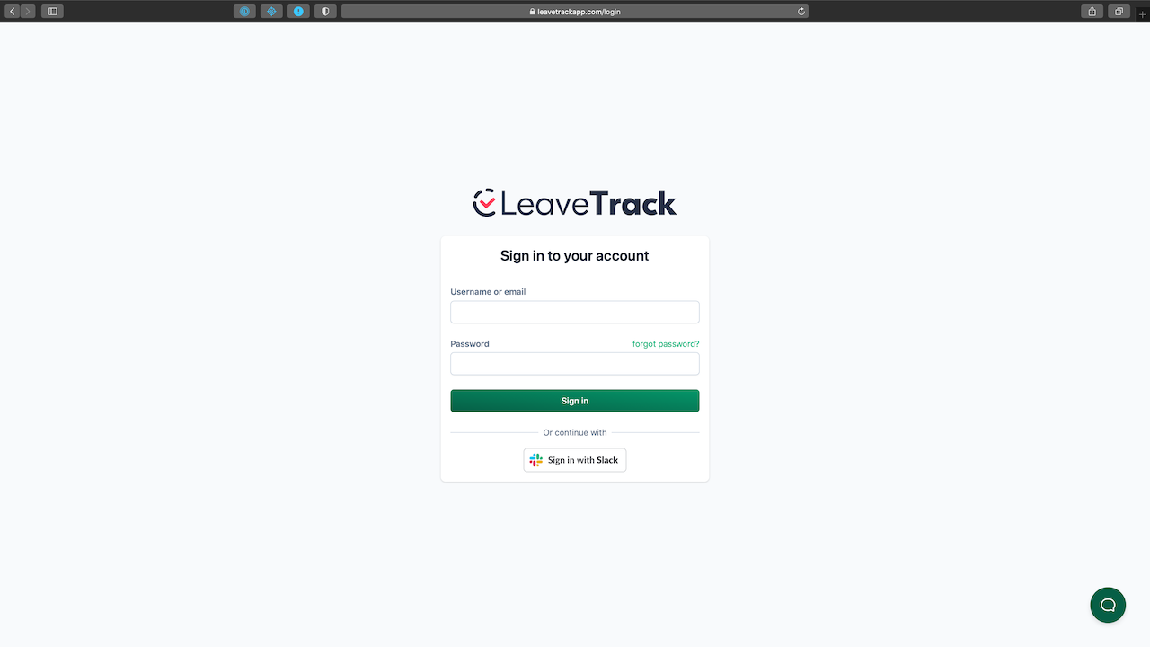 screenshot of Leavetrack