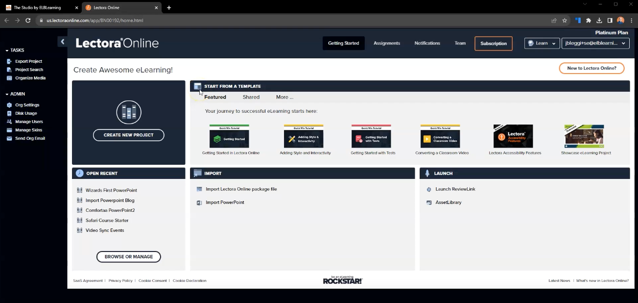 screenshot of Lectora