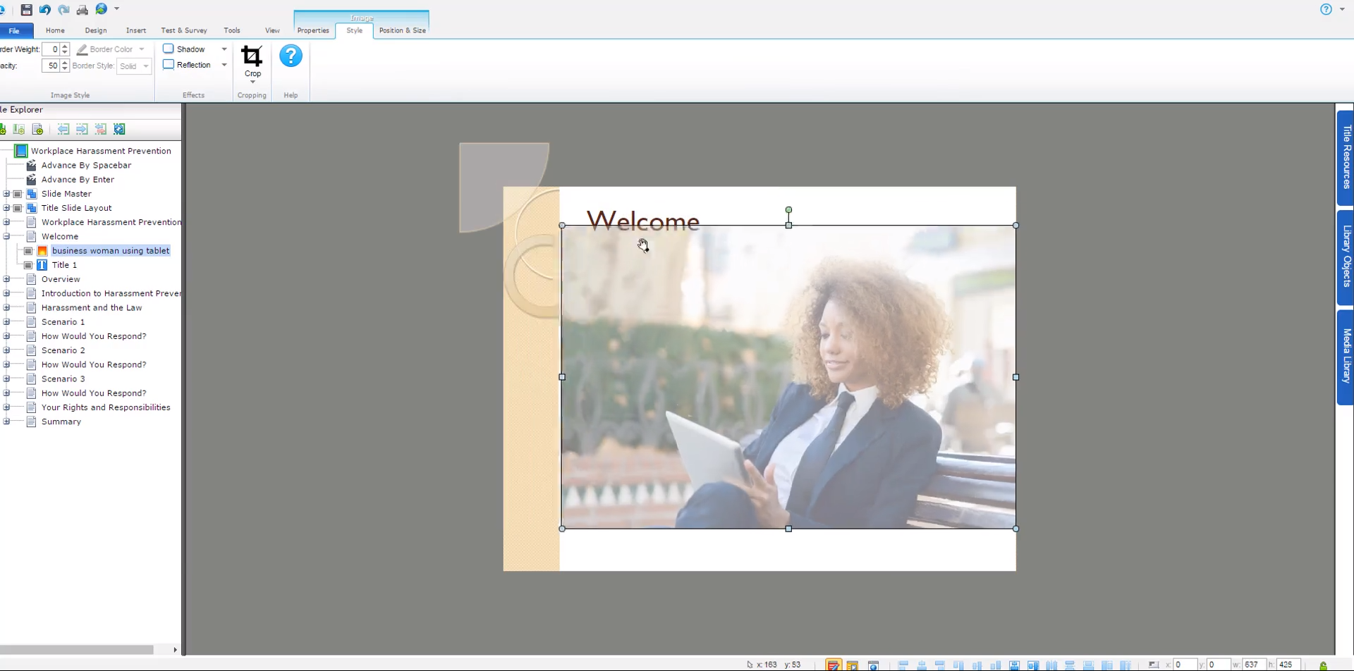 screenshot of Lectora