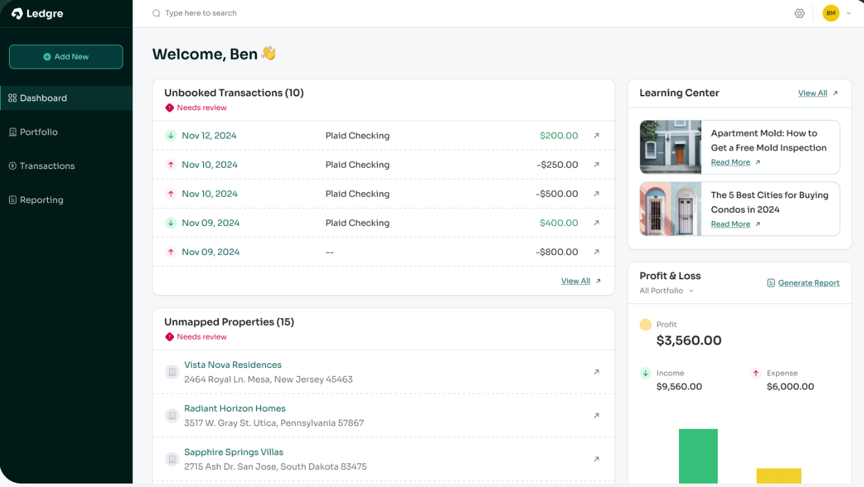 screenshot of Ledgre