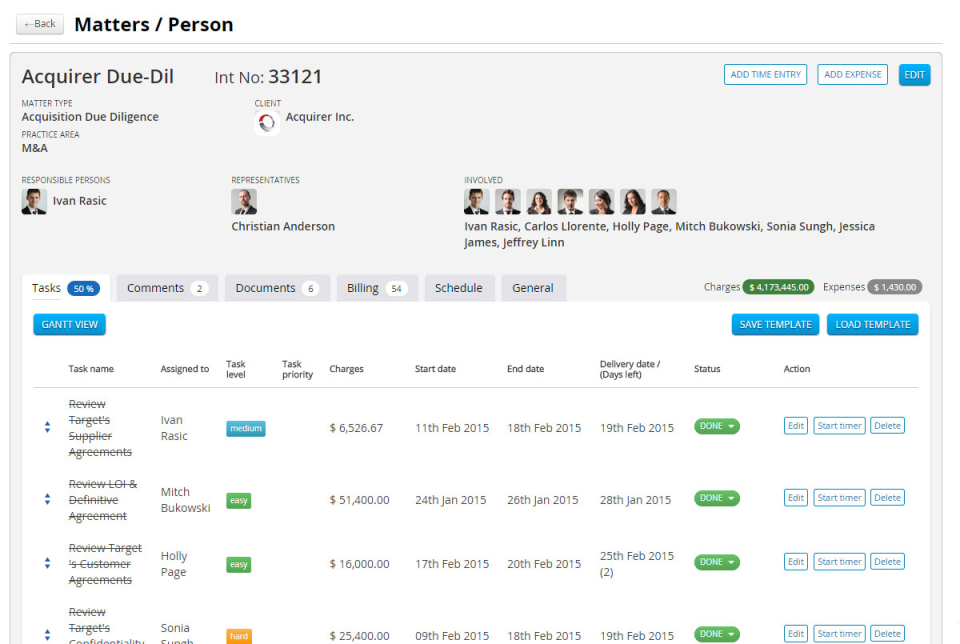 screenshot of LegalTrek