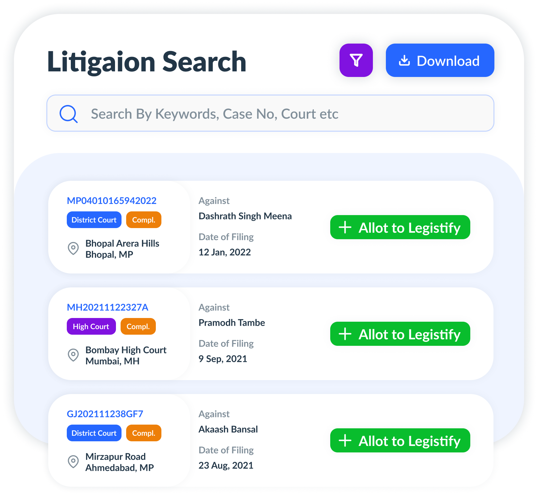 screenshot of Legistify