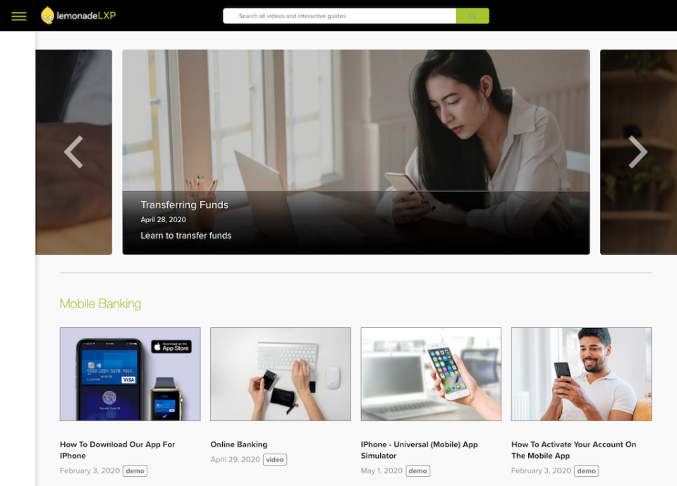 screenshot of LemonadeLXP