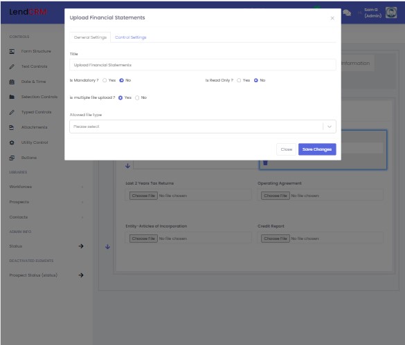 screenshot of LendCRM