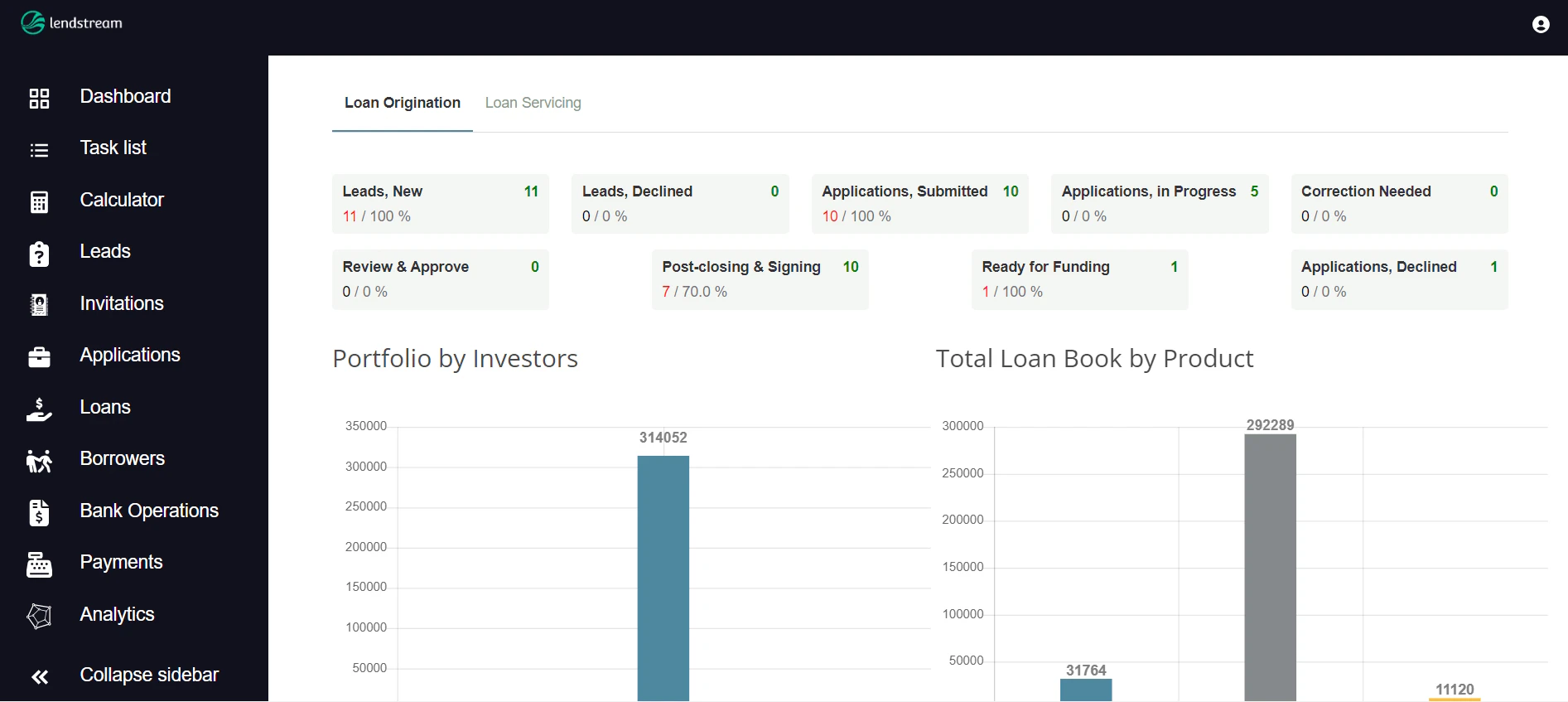 screenshot of Lendstream