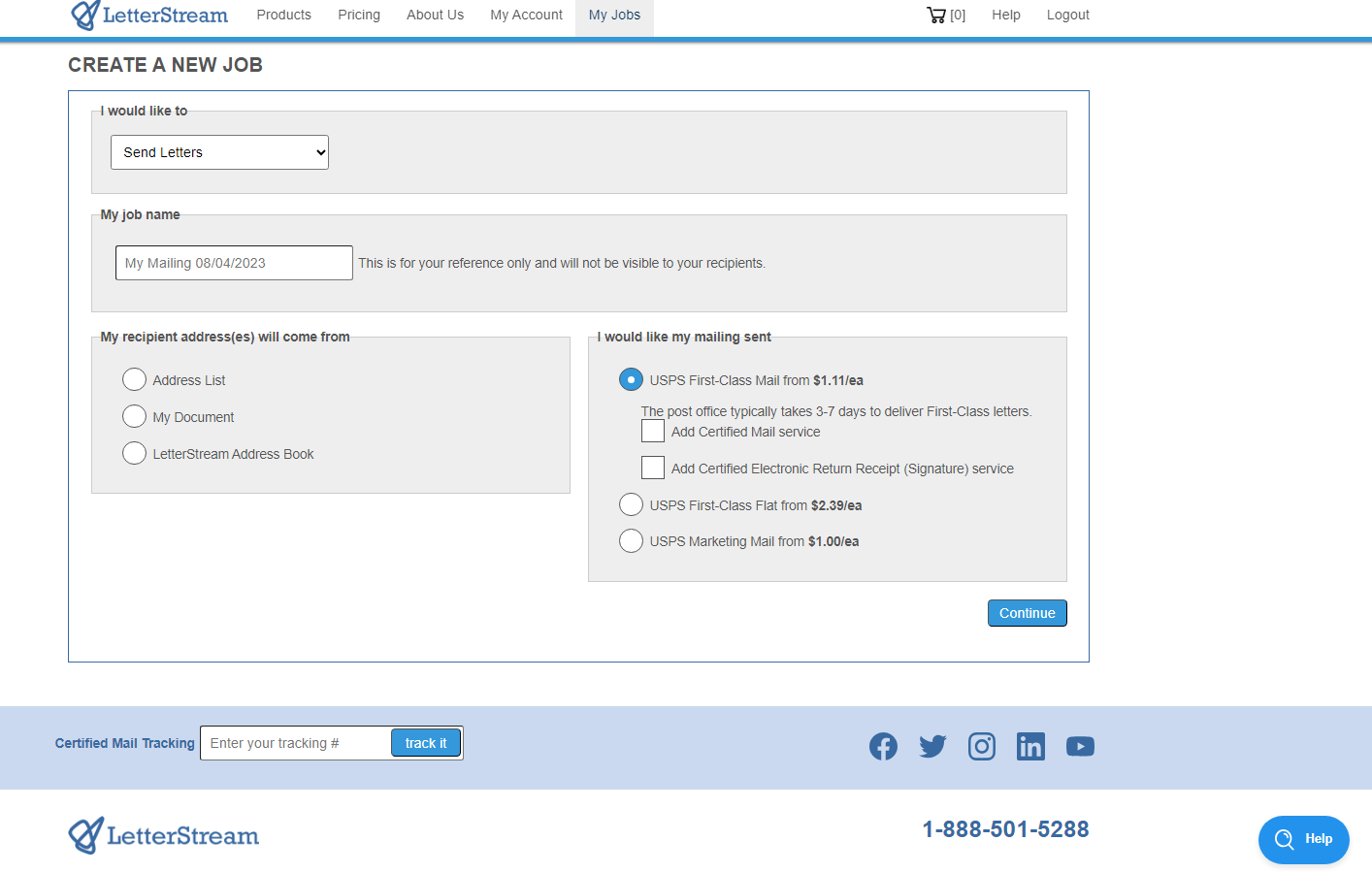 screenshot of LetterStream