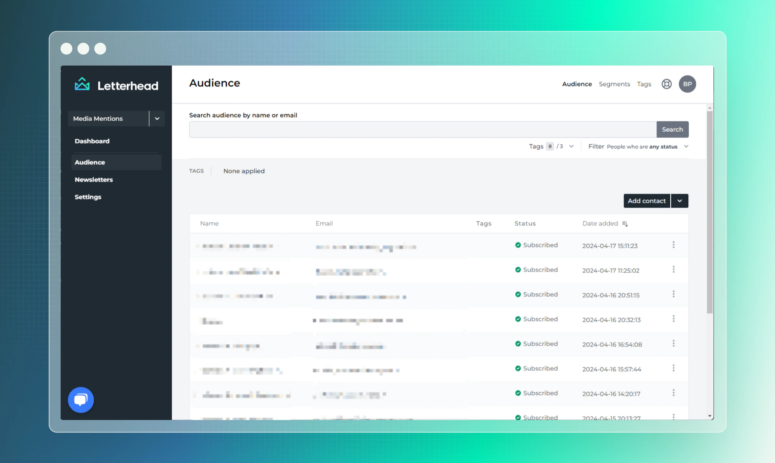 screenshot of Letterhead