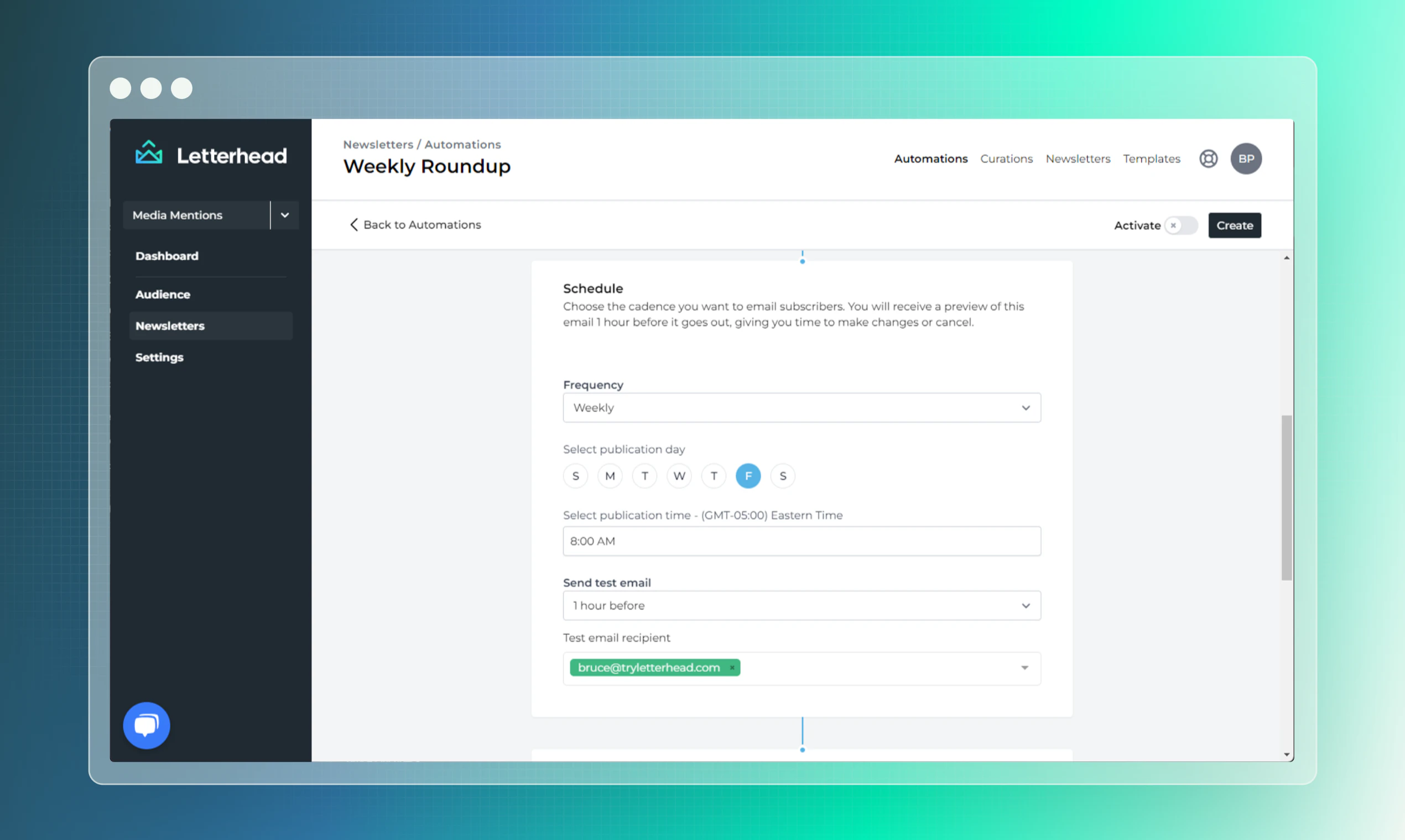 screenshot of Letterhead