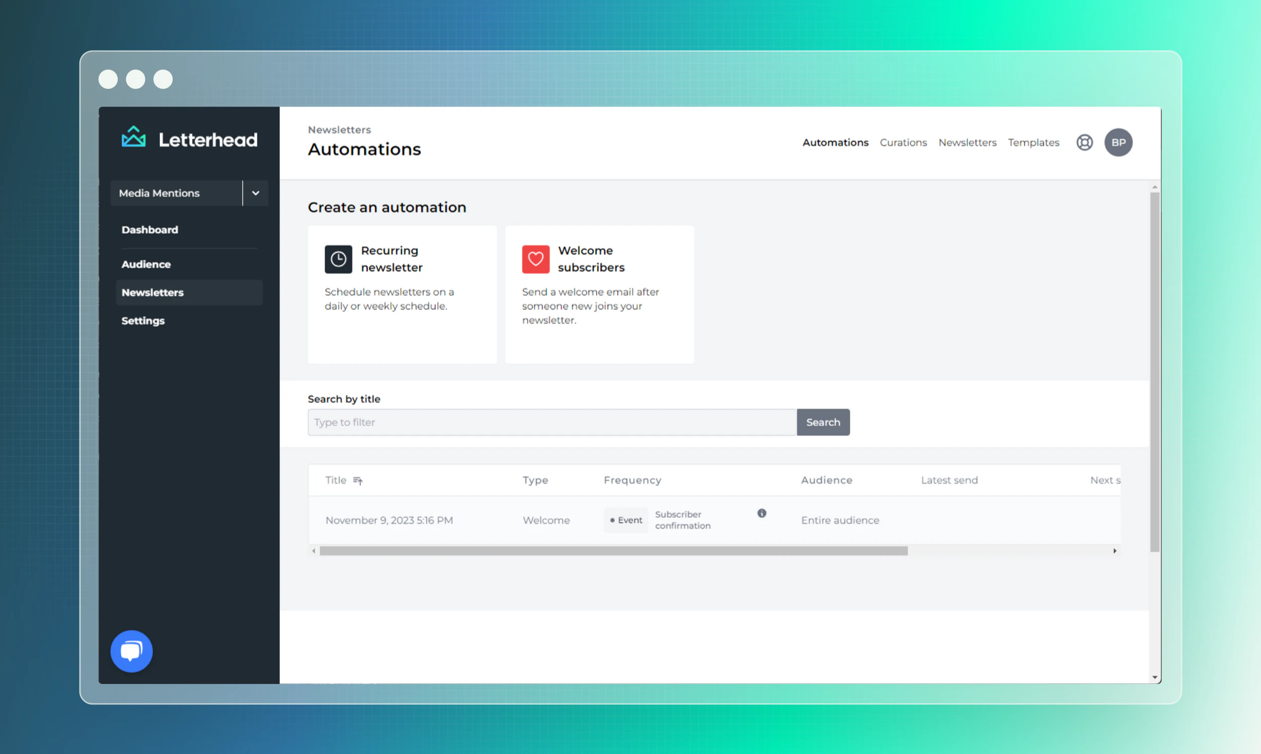 screenshot of Letterhead