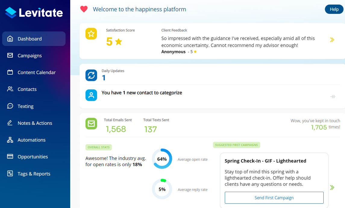 screenshot of Levitate