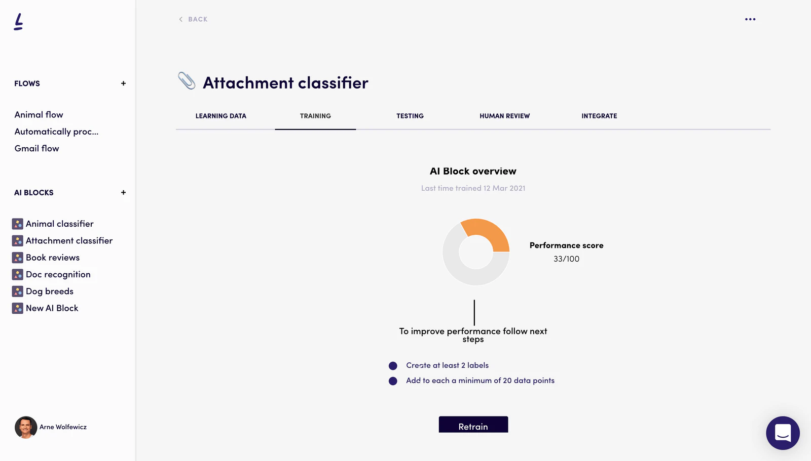 screenshot of Levity