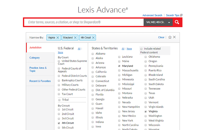 screenshot of Lexis