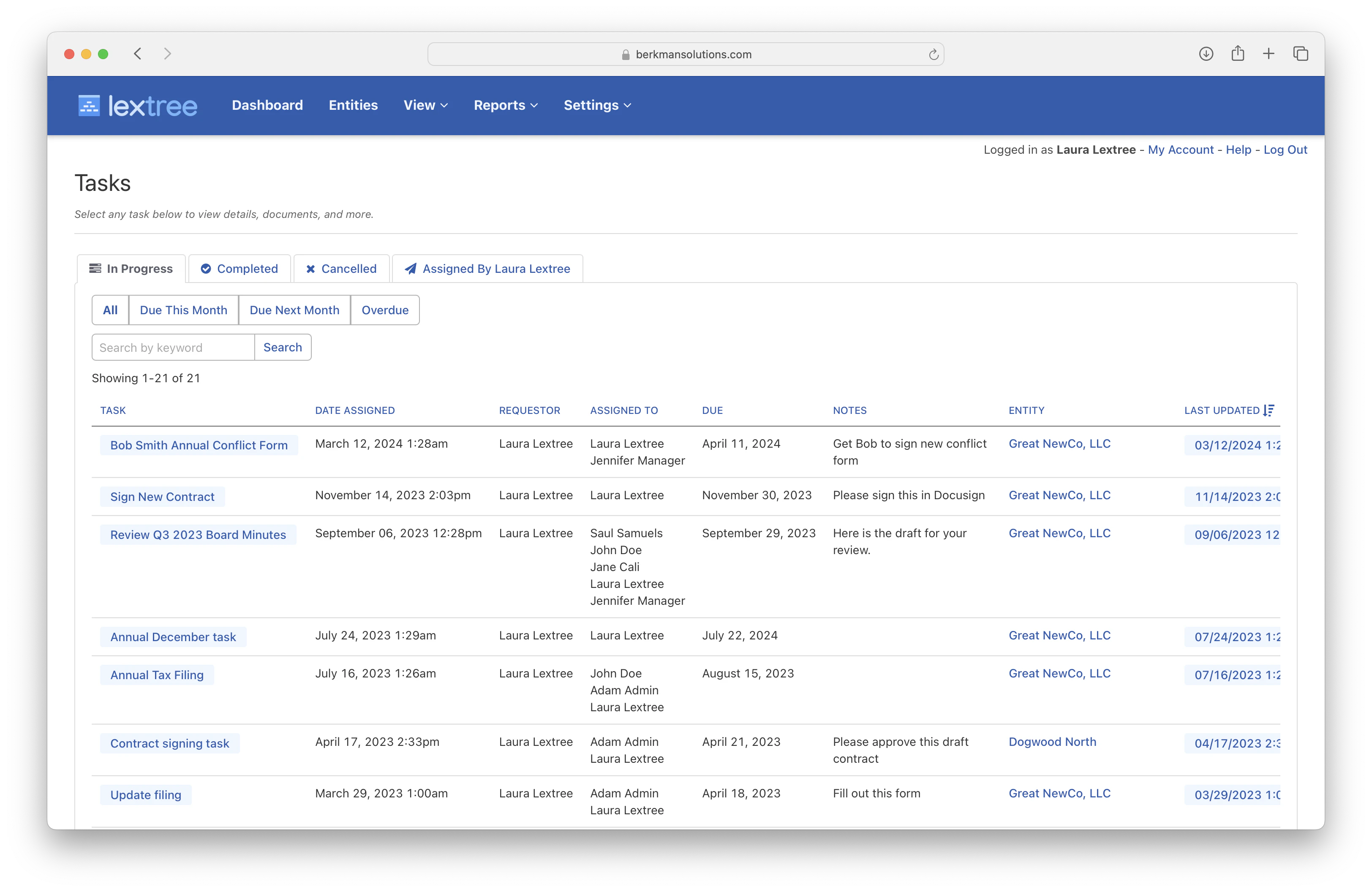 screenshot of Lextree