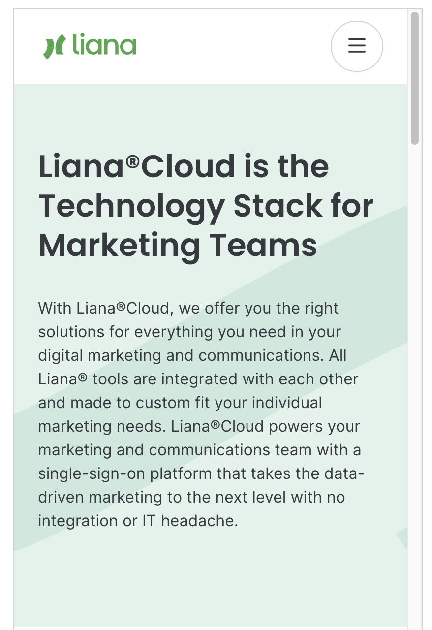 screenshot of LianaCMS