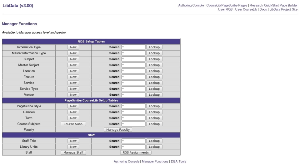 screenshot of Libdata