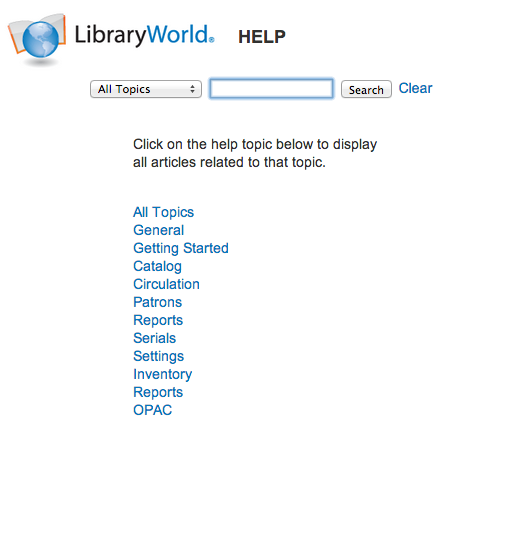 screenshot of LibraryWorld