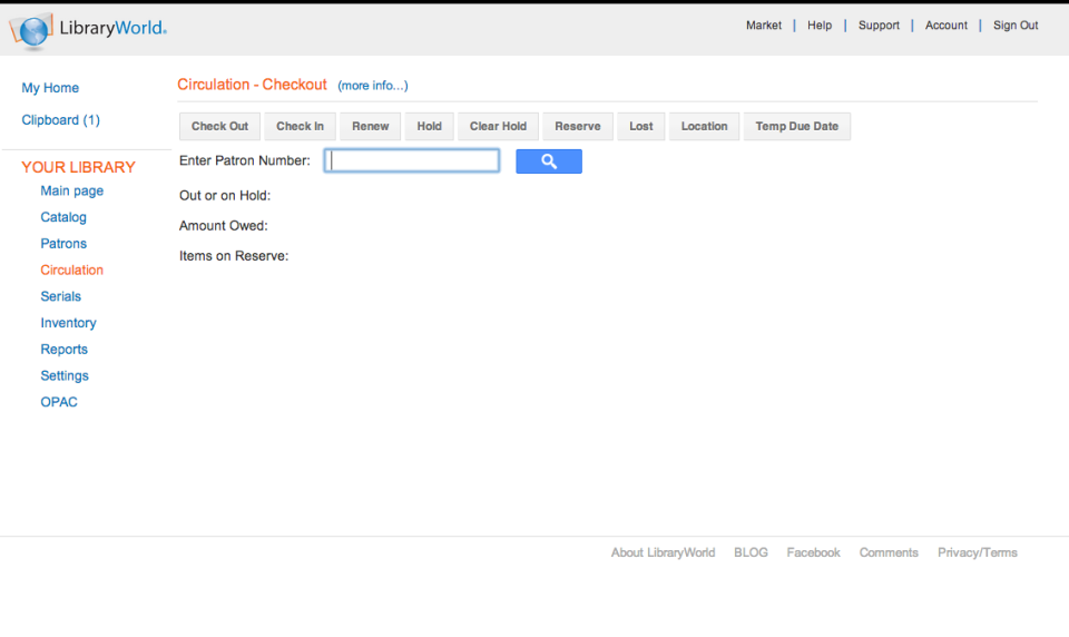 screenshot of LibraryWorld