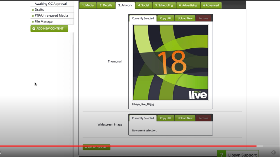 screenshot of Libsyn