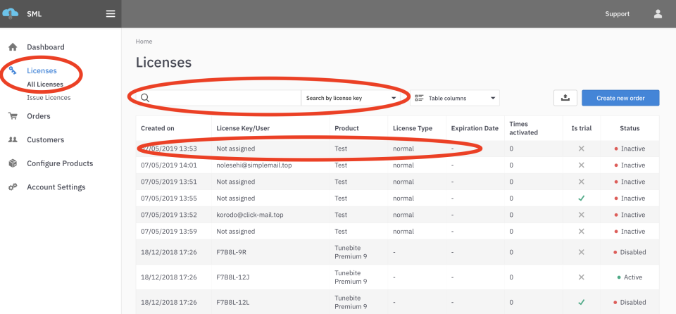 screenshot of LicenseSpring