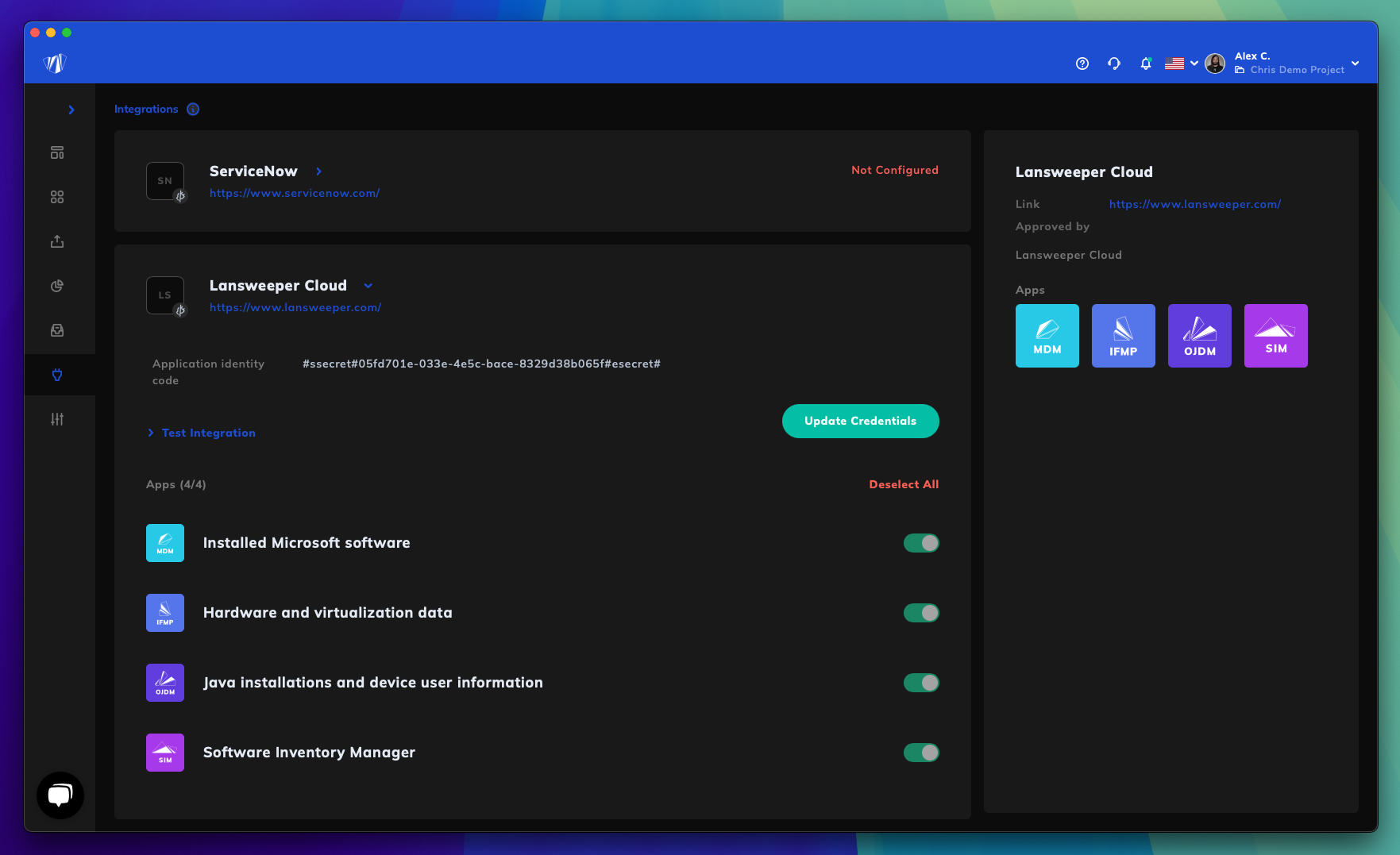 screenshot of Licenseware