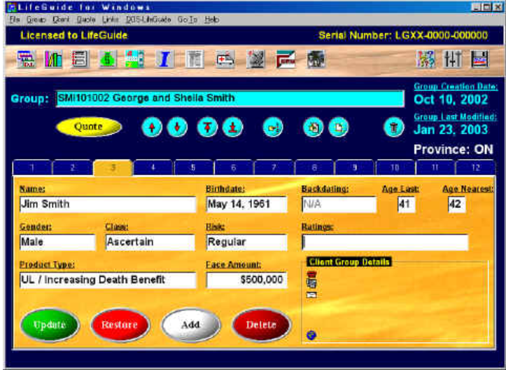 screenshot of LifeGuide