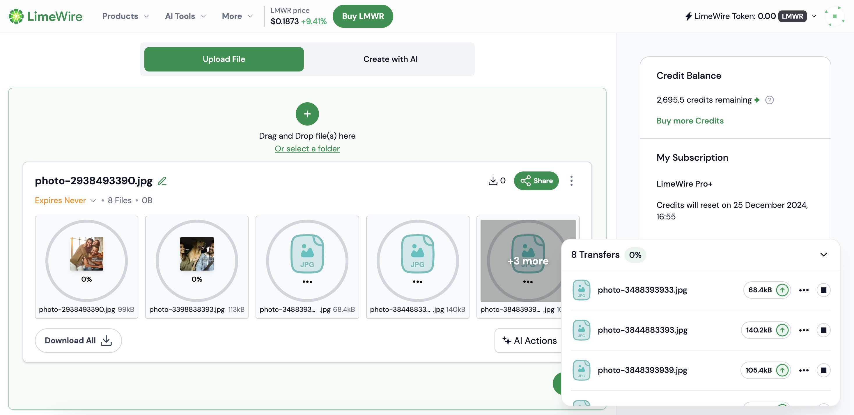 screenshot of LimeWire