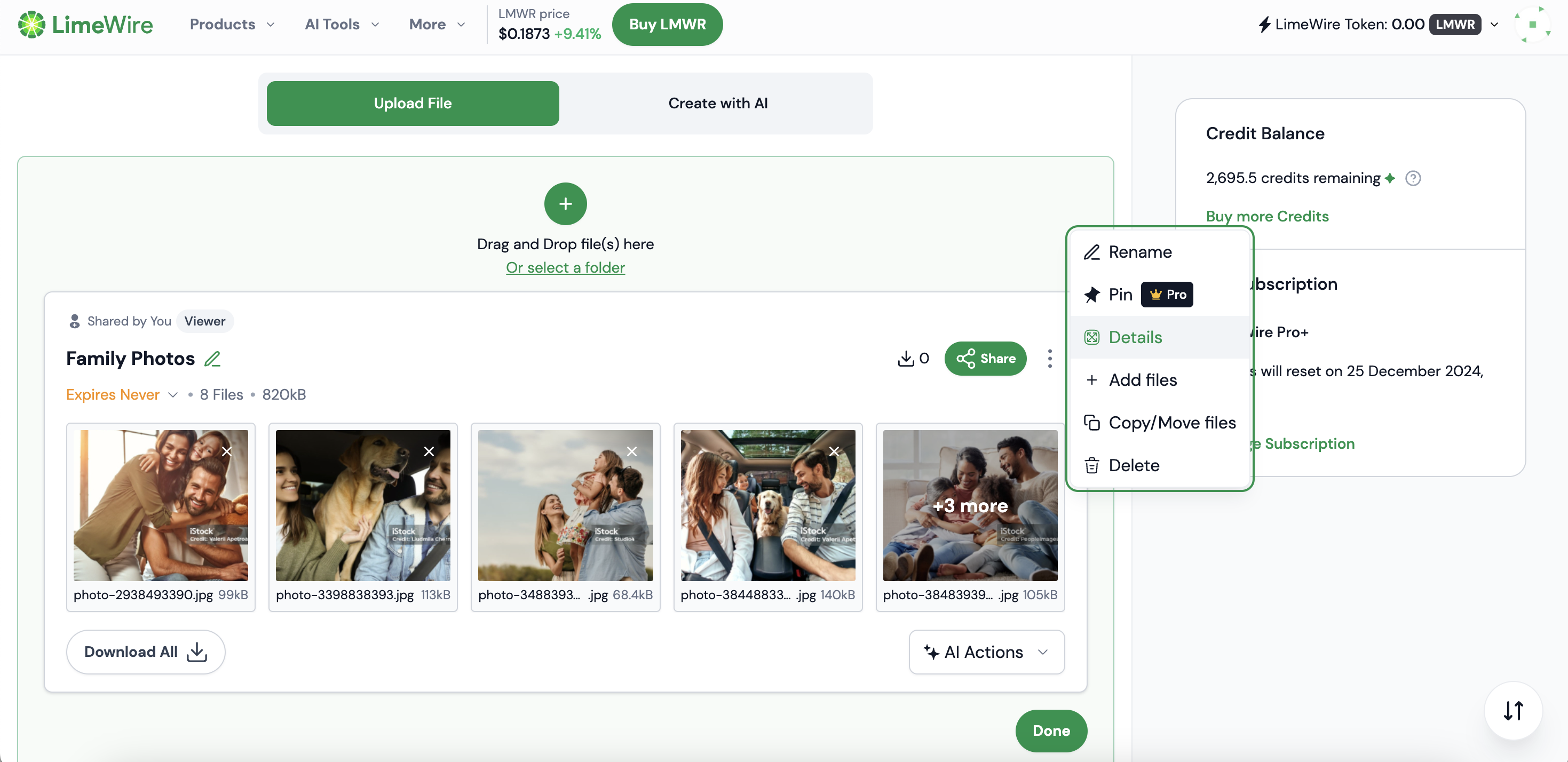 screenshot of LimeWire