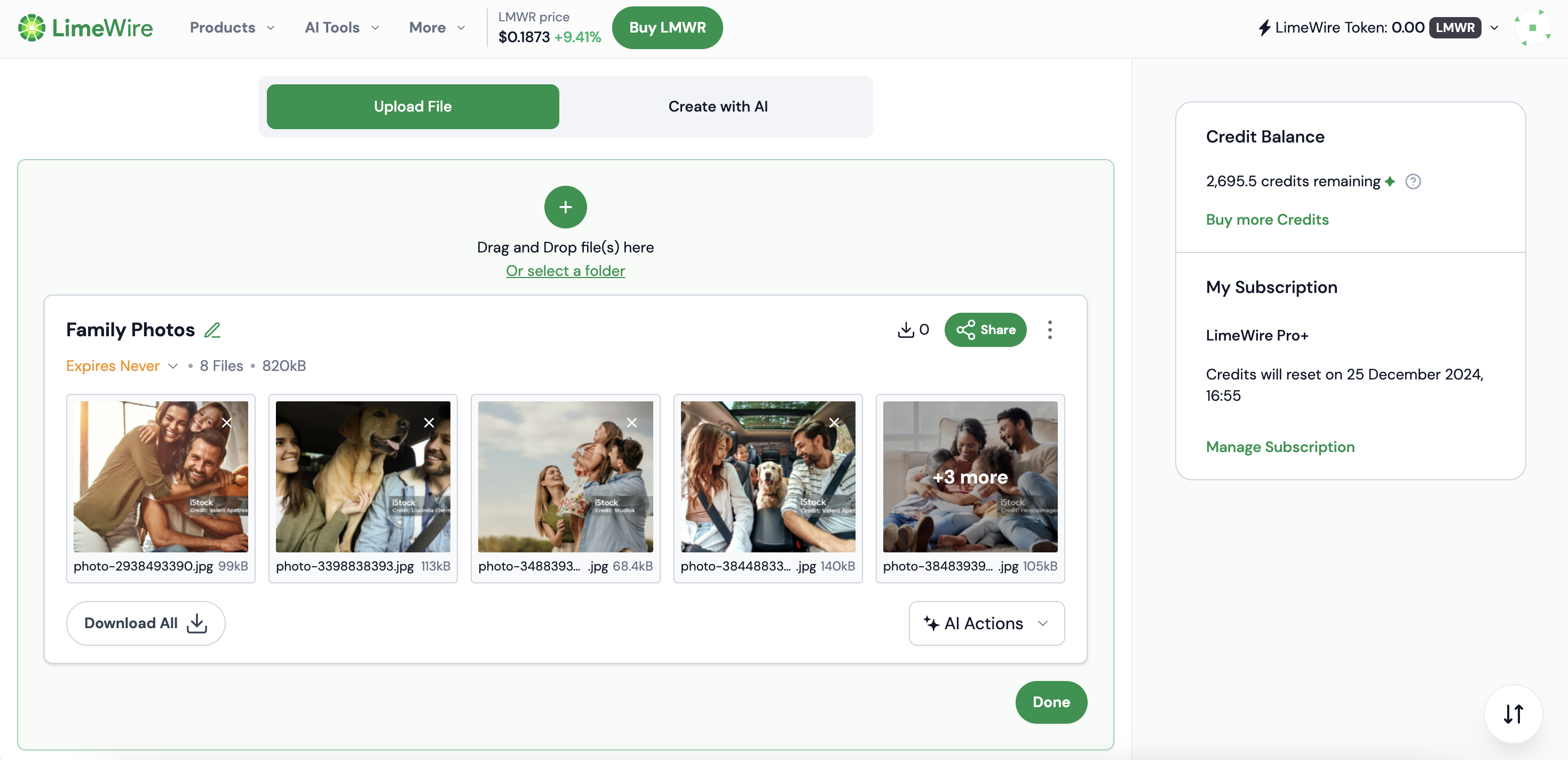 screenshot of LimeWire