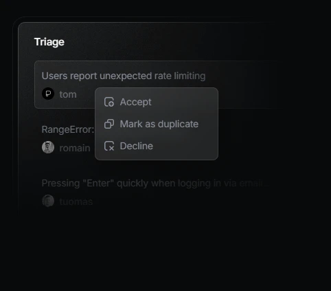 screenshot of Linear