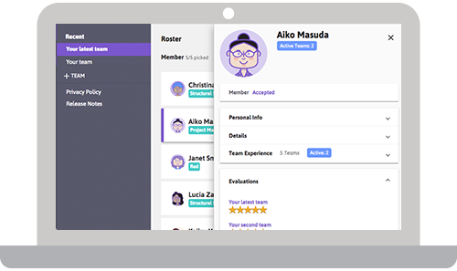 screenshot of Lineup