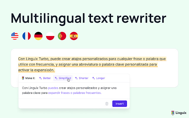 screenshot of Linguix