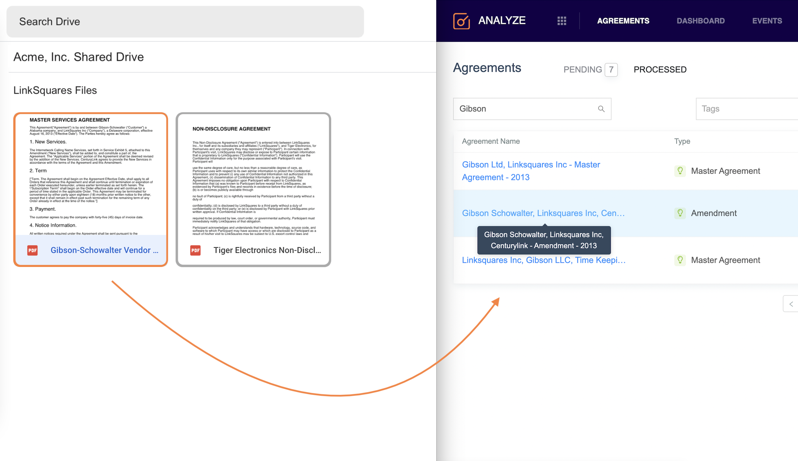 screenshot of LinkSquares