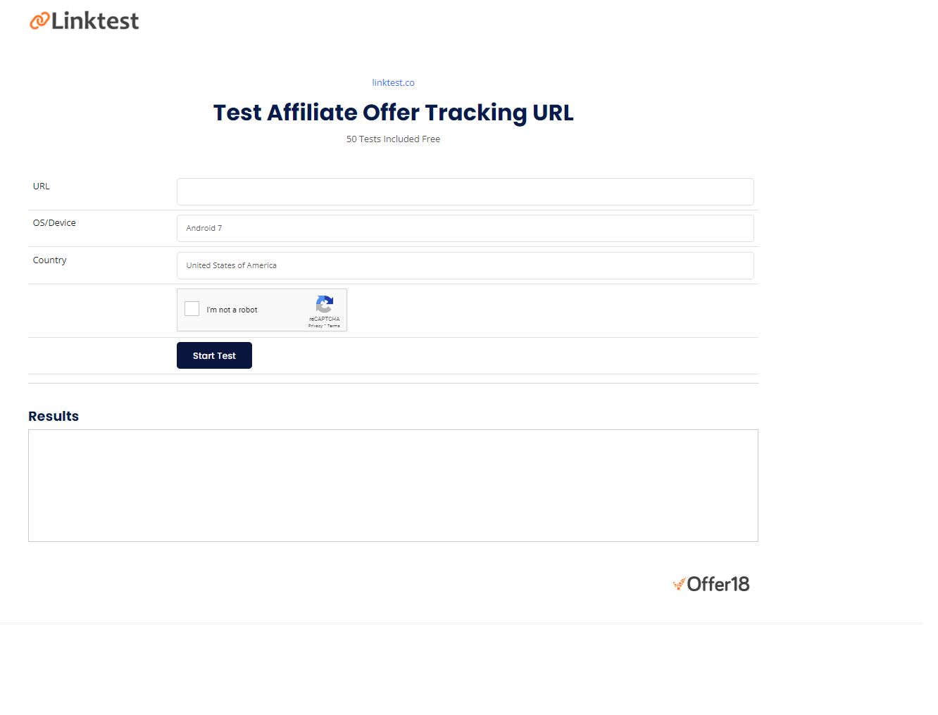 screenshot of LinkTester