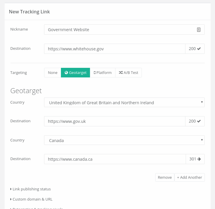 screenshot of Linkly