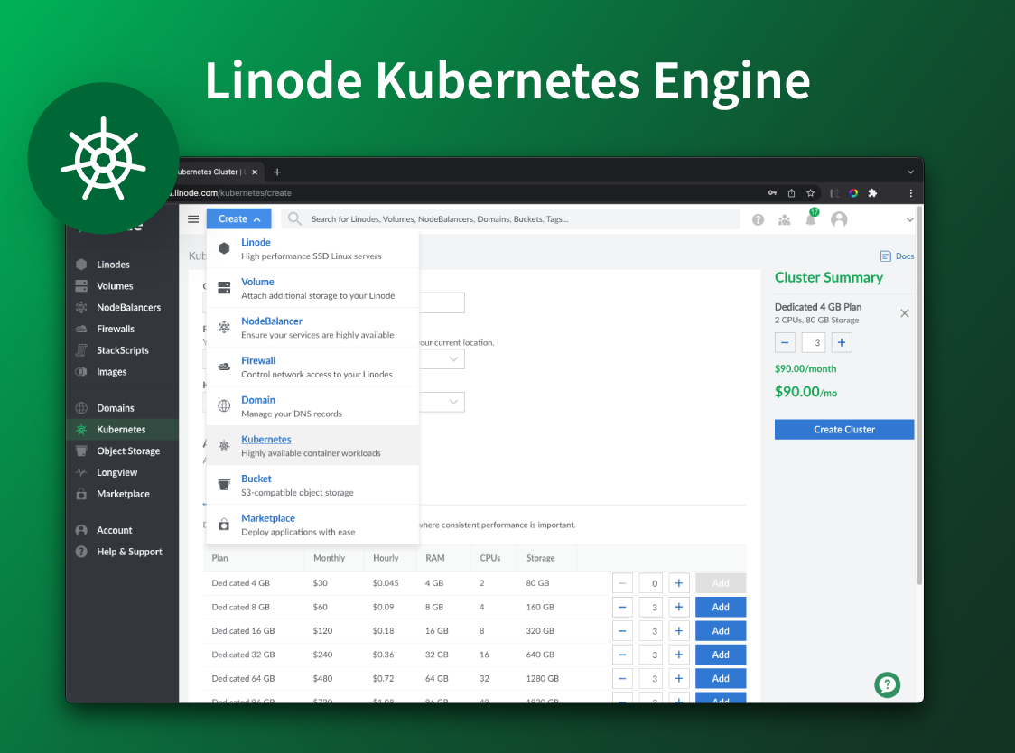 screenshot of Linode
