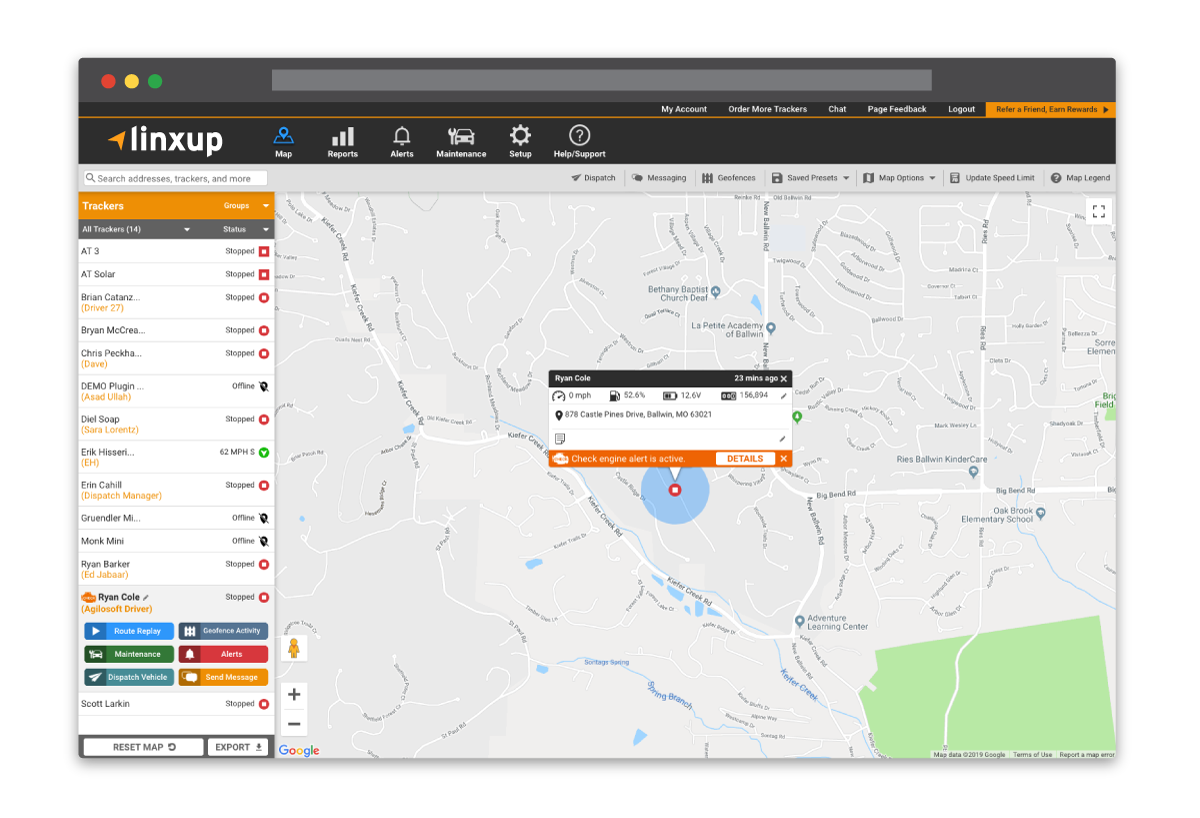 screenshot of Linxup