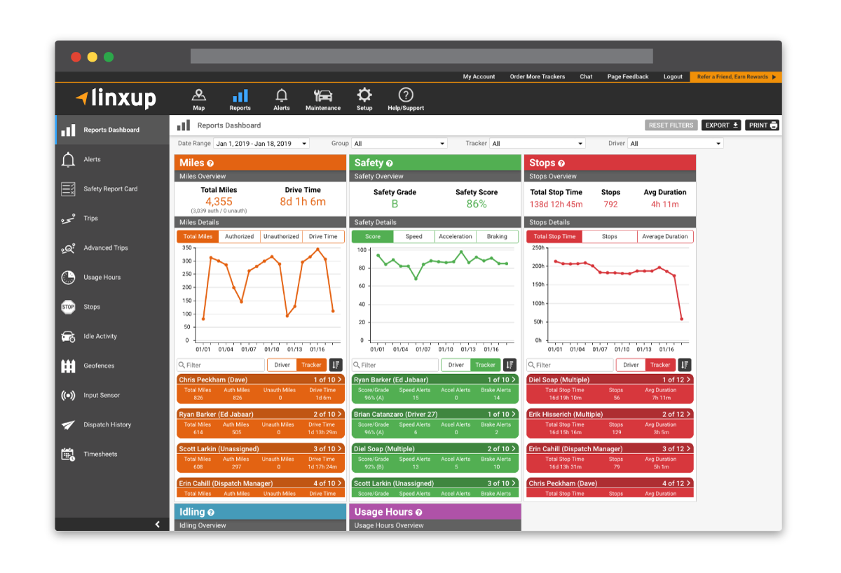 screenshot of Linxup