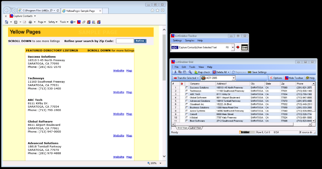 screenshot of ListGrabber