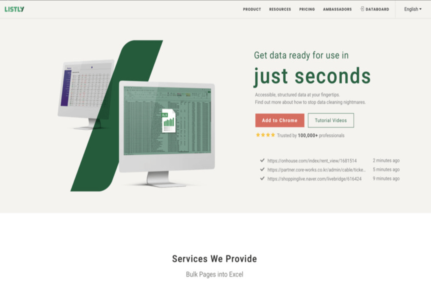 screenshot of Listly