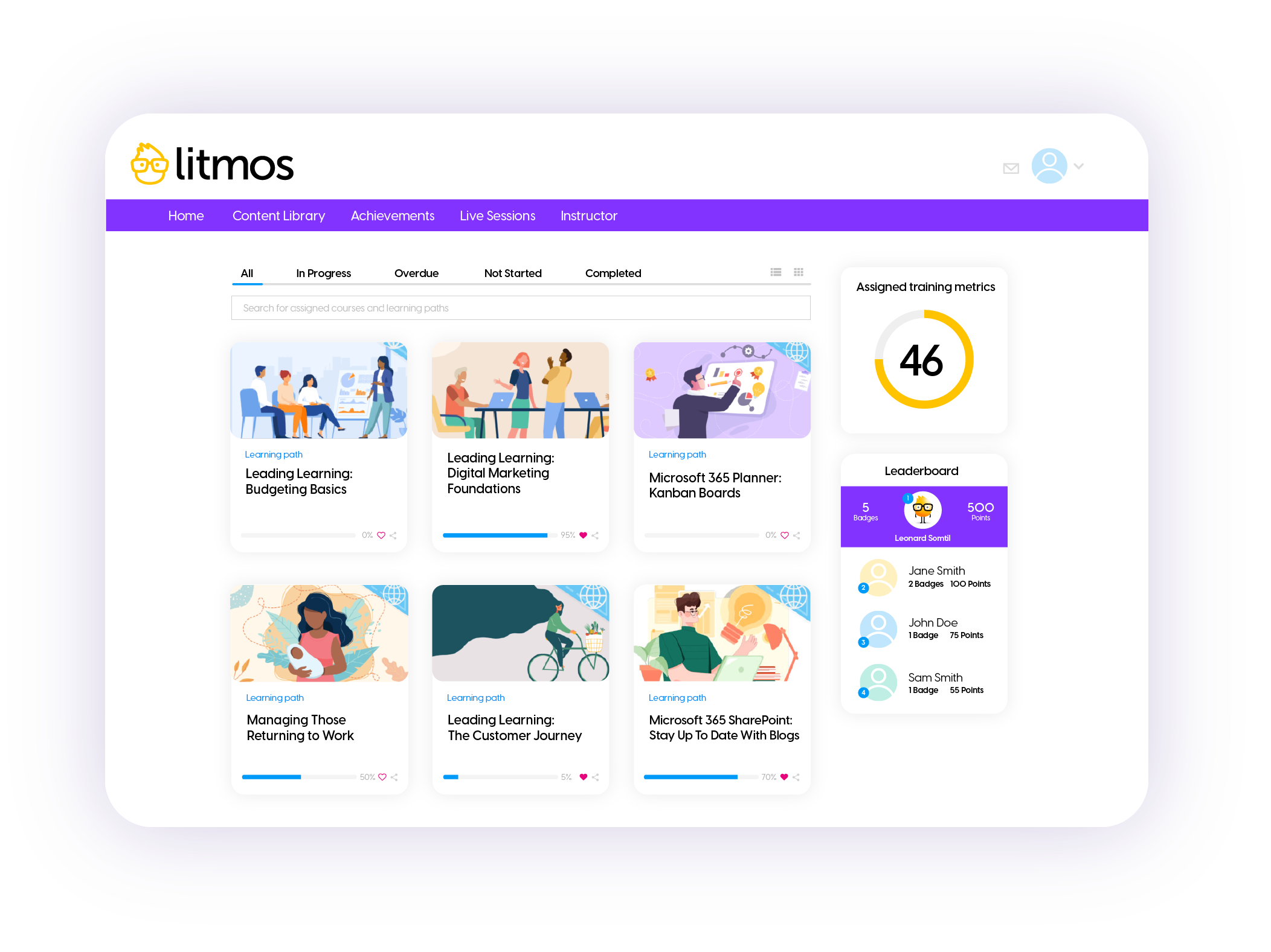 screenshot of Litmos