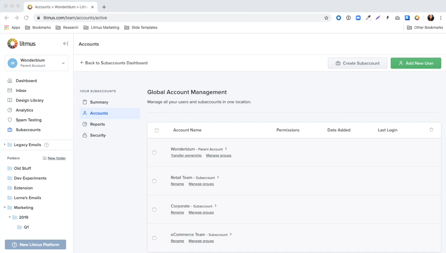 screenshot of Litmus