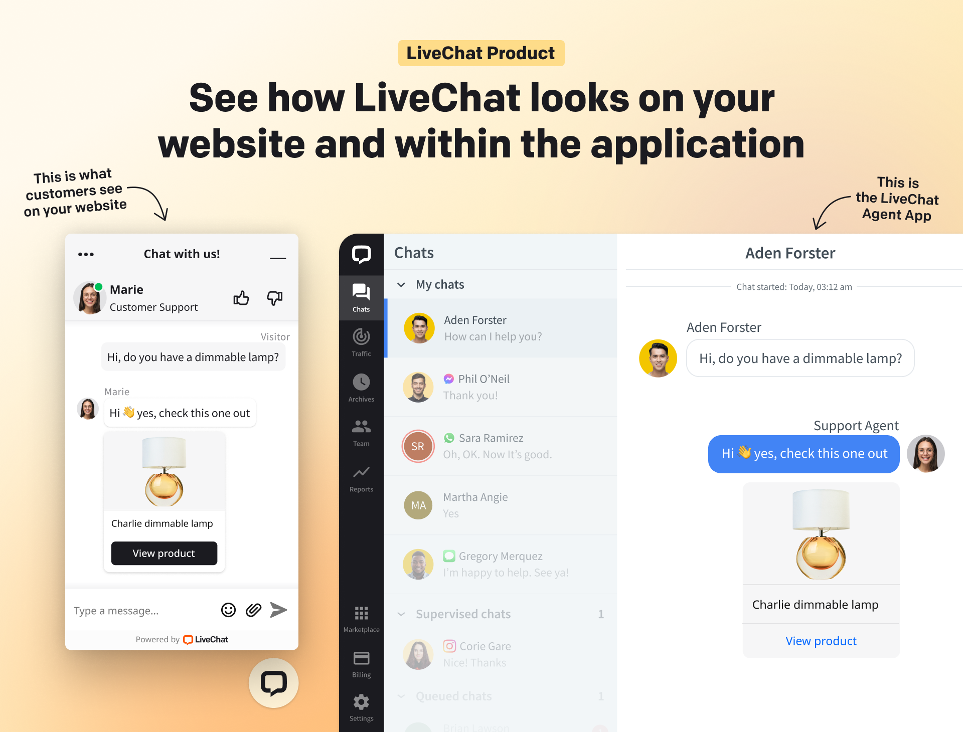 screenshot of LiveChat