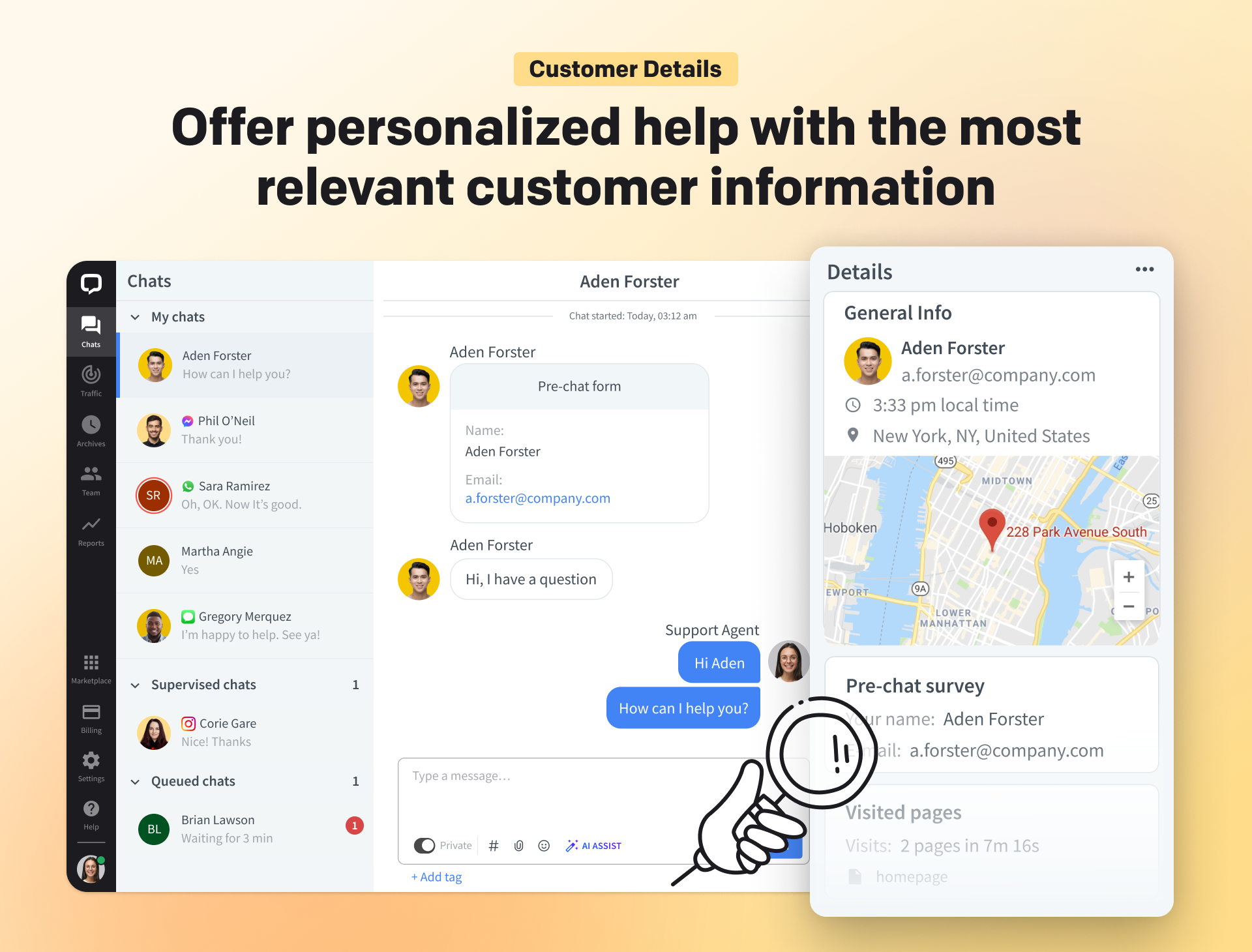 screenshot of LiveChat
