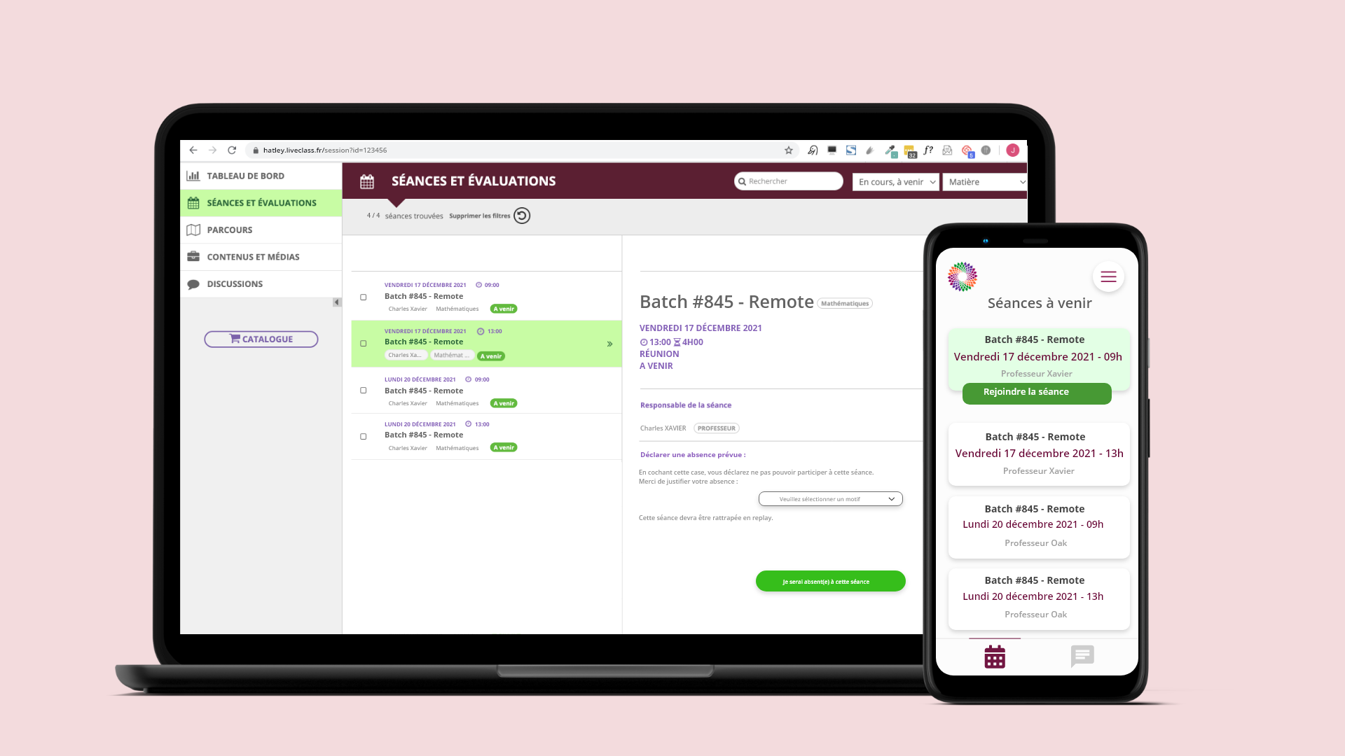 screenshot of LiveClass