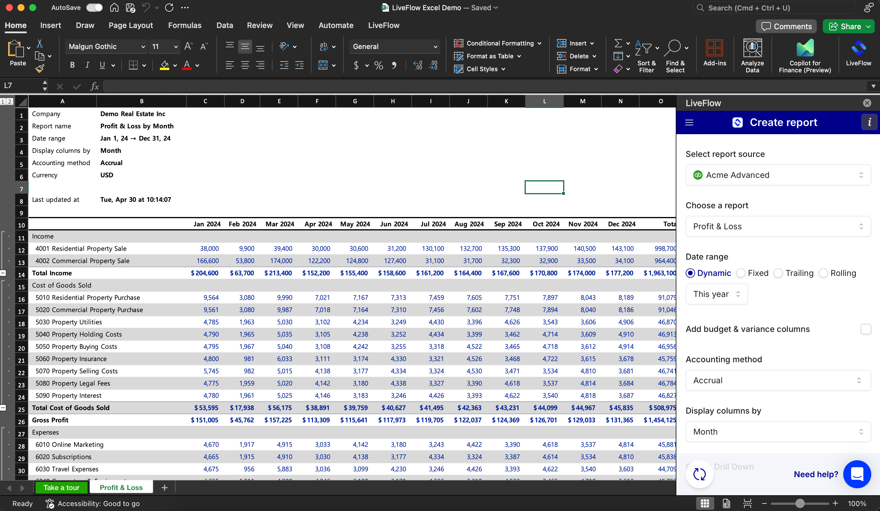 screenshot of LiveFlow