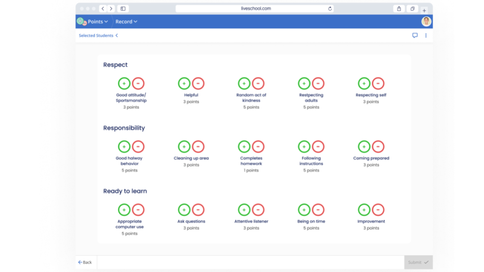 screenshot of LiveSchool