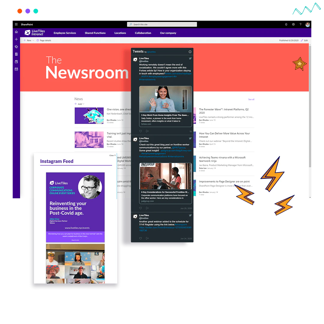 screenshot of LiveTiles